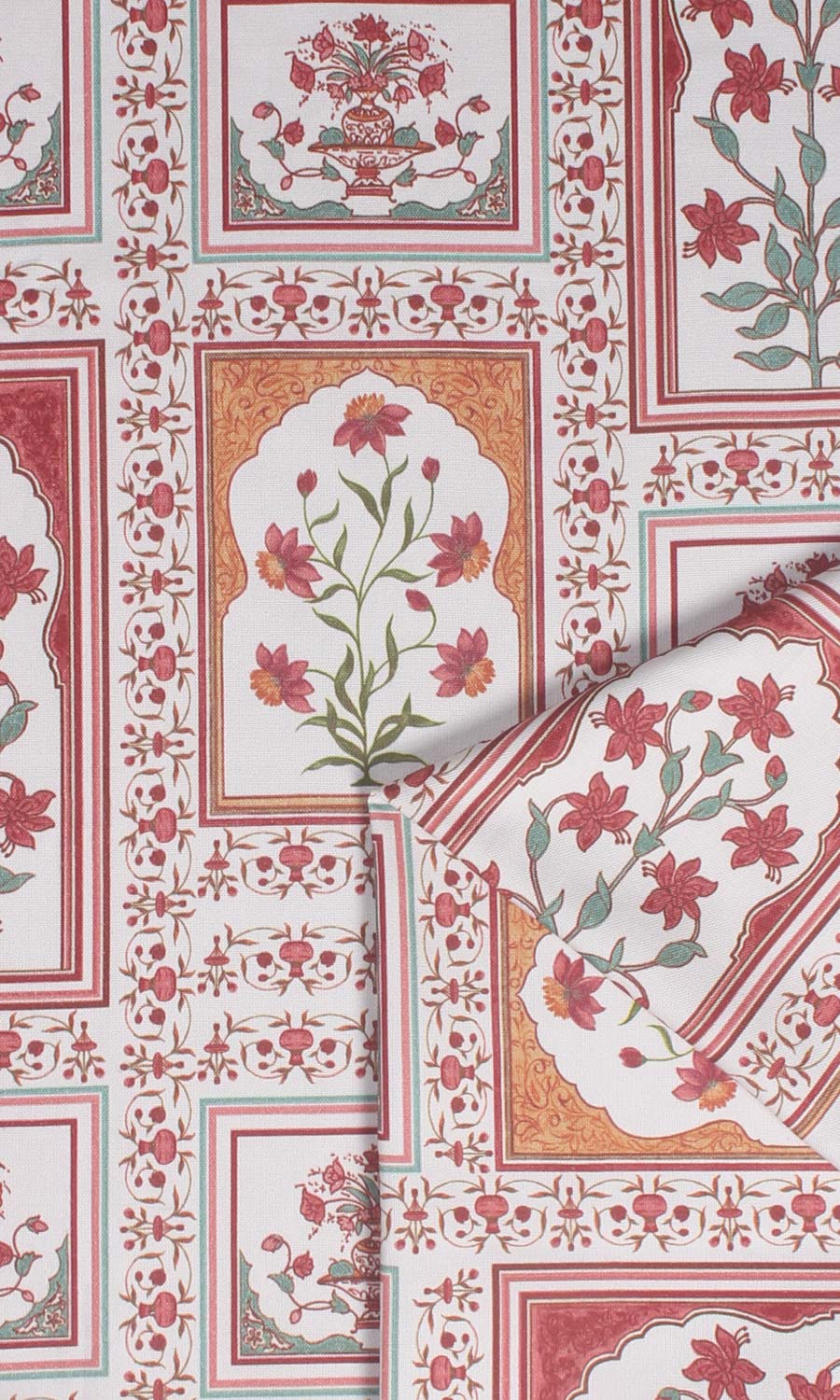 Floral Cotton Roman Blinds & Window Shades (Red/ Orange)