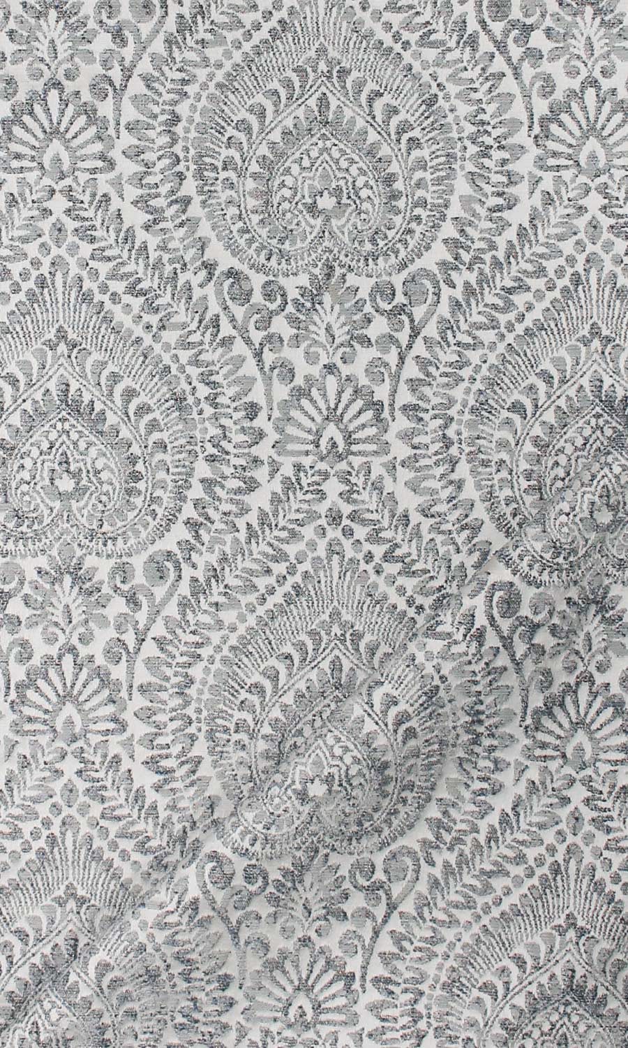 Textured Floral Roman Blinds & Window Shades (Grey/ Deep Blue)
