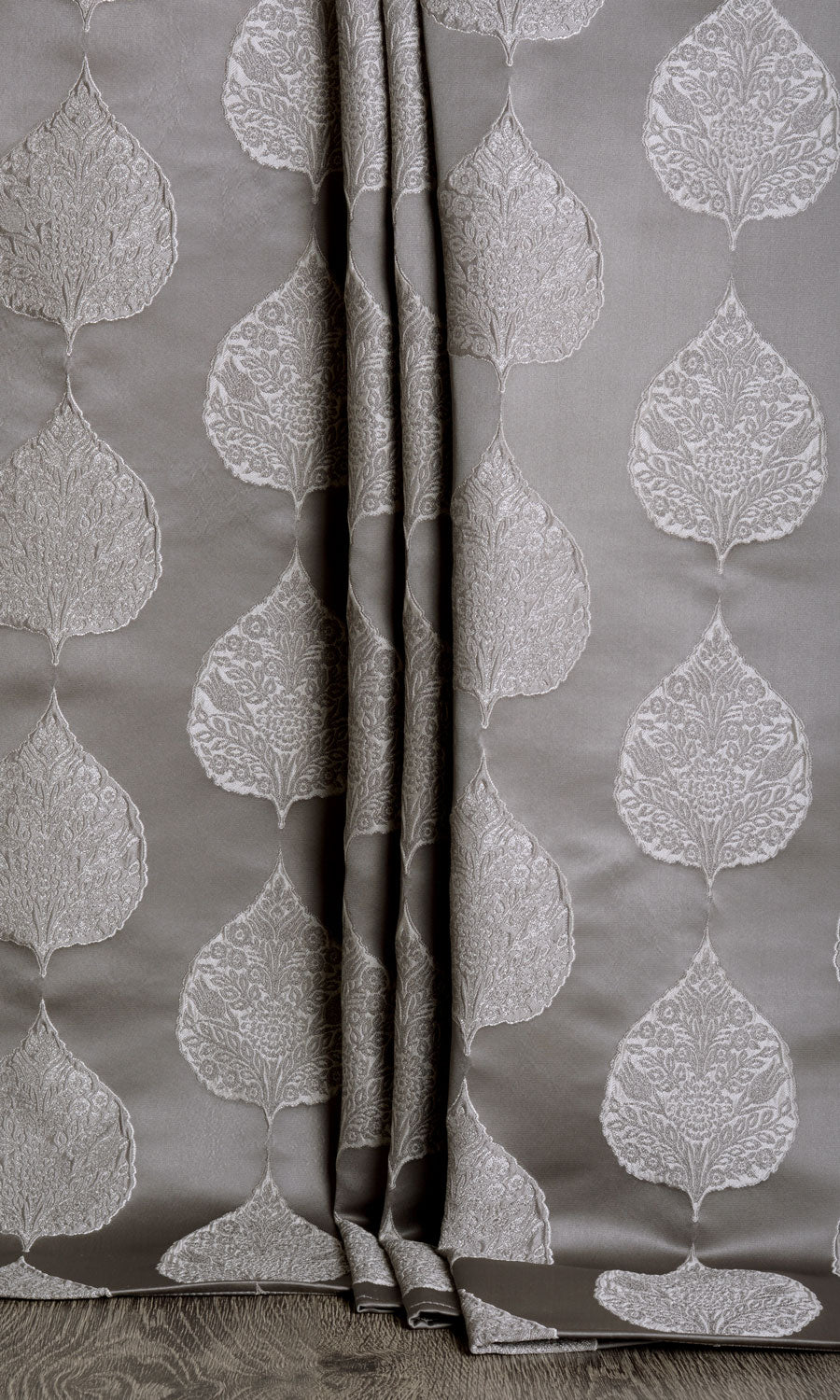 Ogee Patterned  Flat, Plain, Fake, Faux, European Relaxed Roman Blinds (Pale Gray)