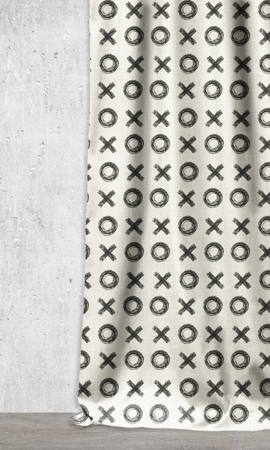 Print Fabric Blinds (Black/ Milky White)