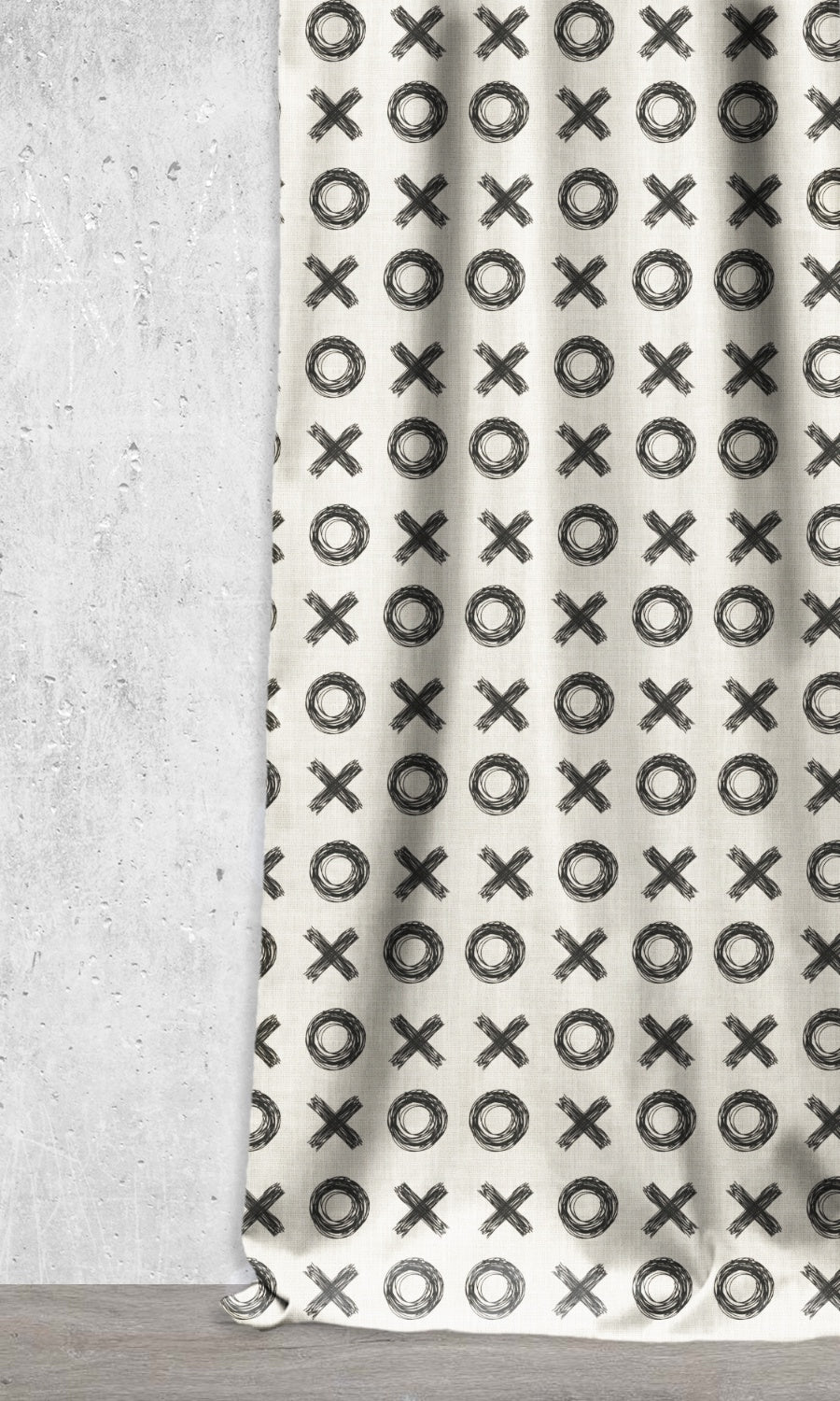 Print Home Décor Fabric By the Metre (Black/ Milky White)