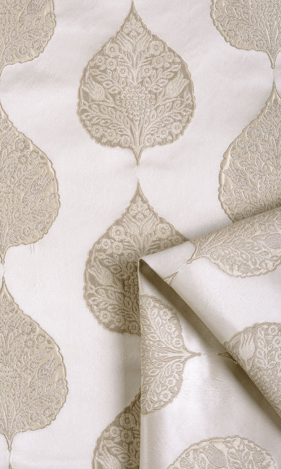 Ogee Patterned Home Décor Fabric Sample (Ivory/ Beige)