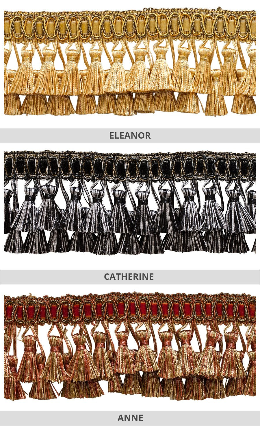 Window shades trims with tassels