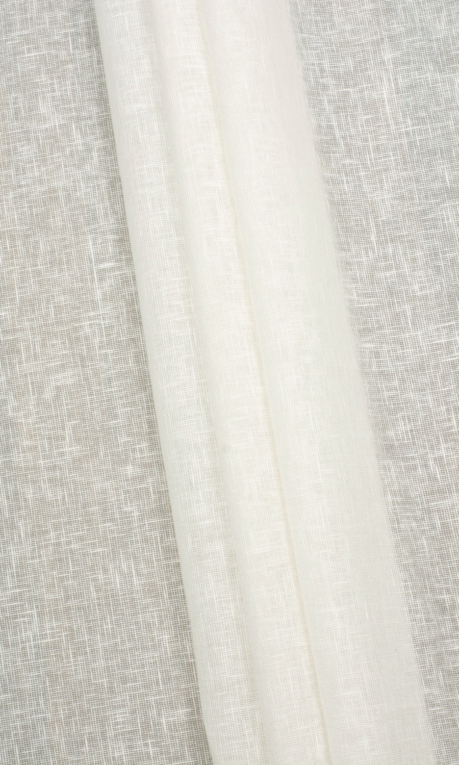 Linen-Texture Semi-Sheer Fabric Material By the Metre (Milky White)