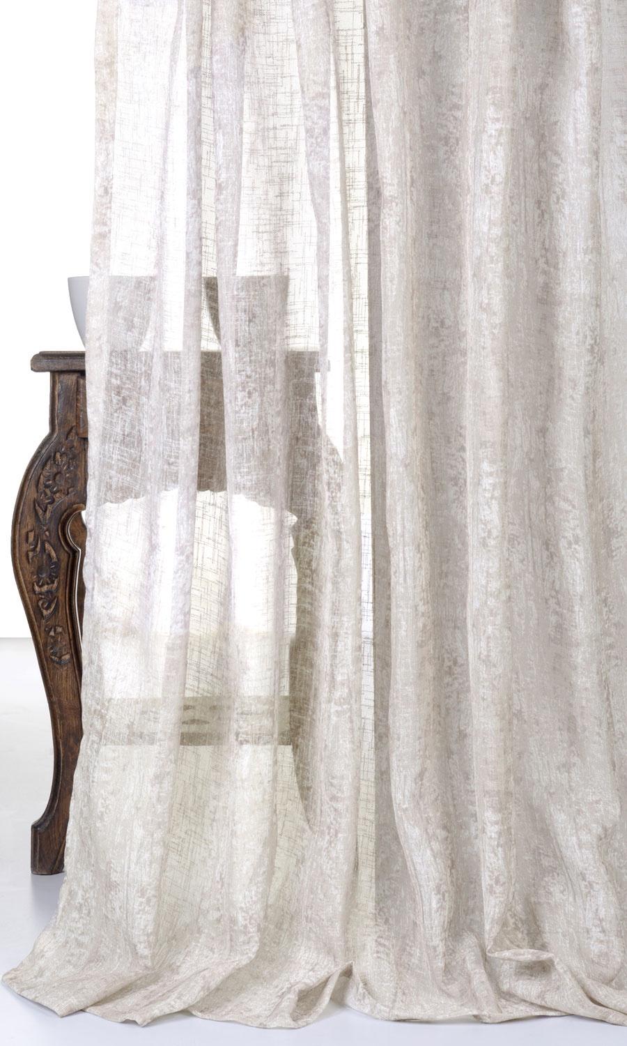 Textured Sheer Roman Blinds (Ivory/ Greige) for Living, Bedroom, Kitchen, Bathroom