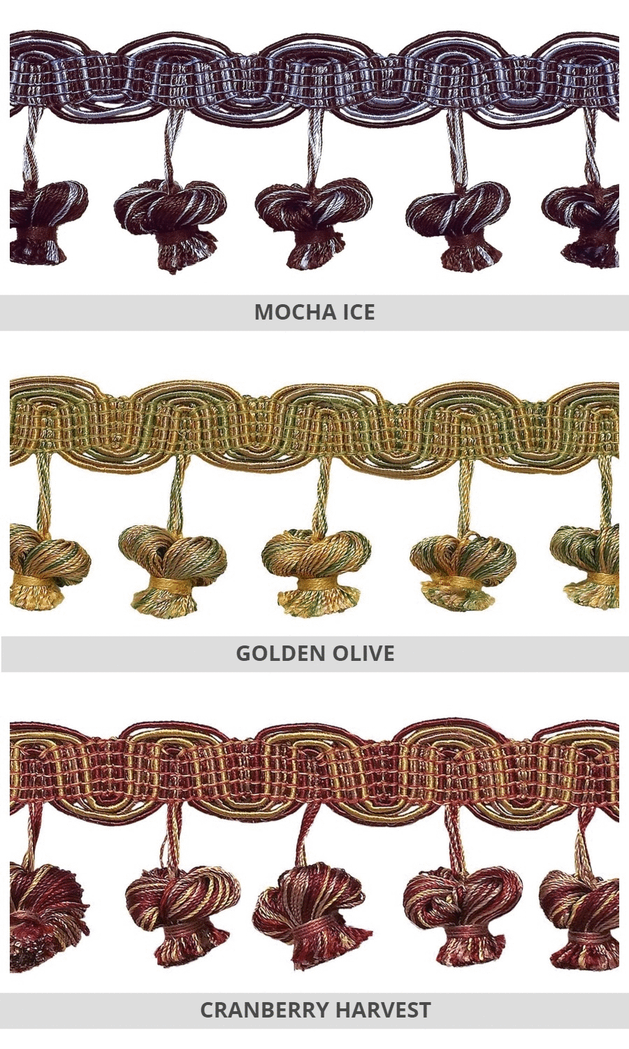 Roman shades tassels and trims