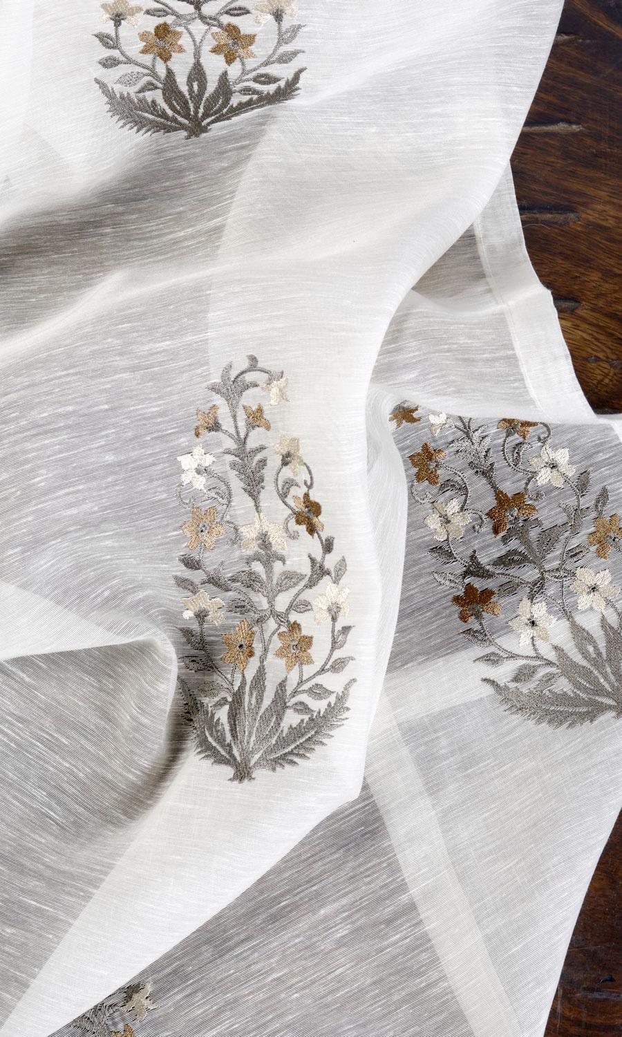 Floral Sheer Roman Blinds & Window Shades (White/ Grey/ Brown)