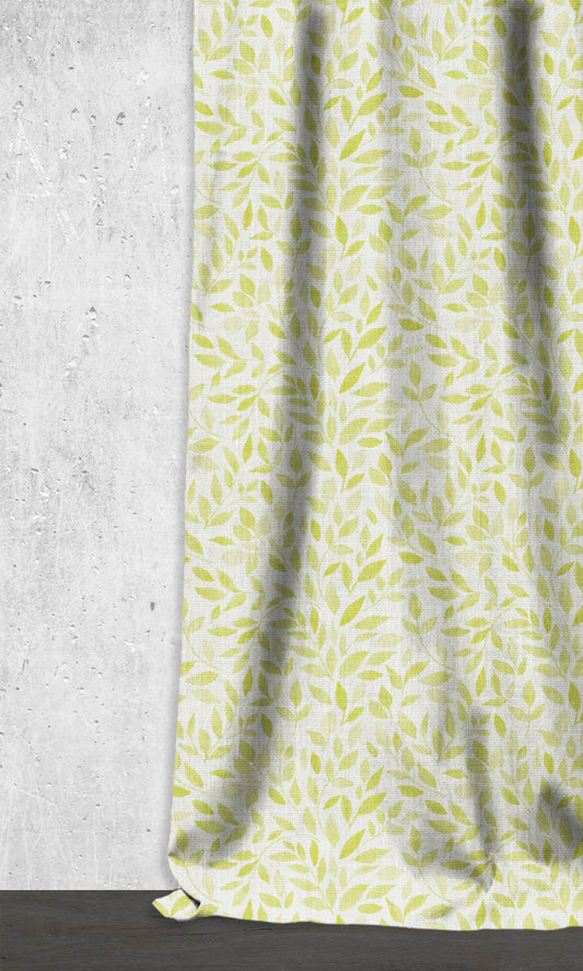 Botanical Print Blinds (White/ Green)