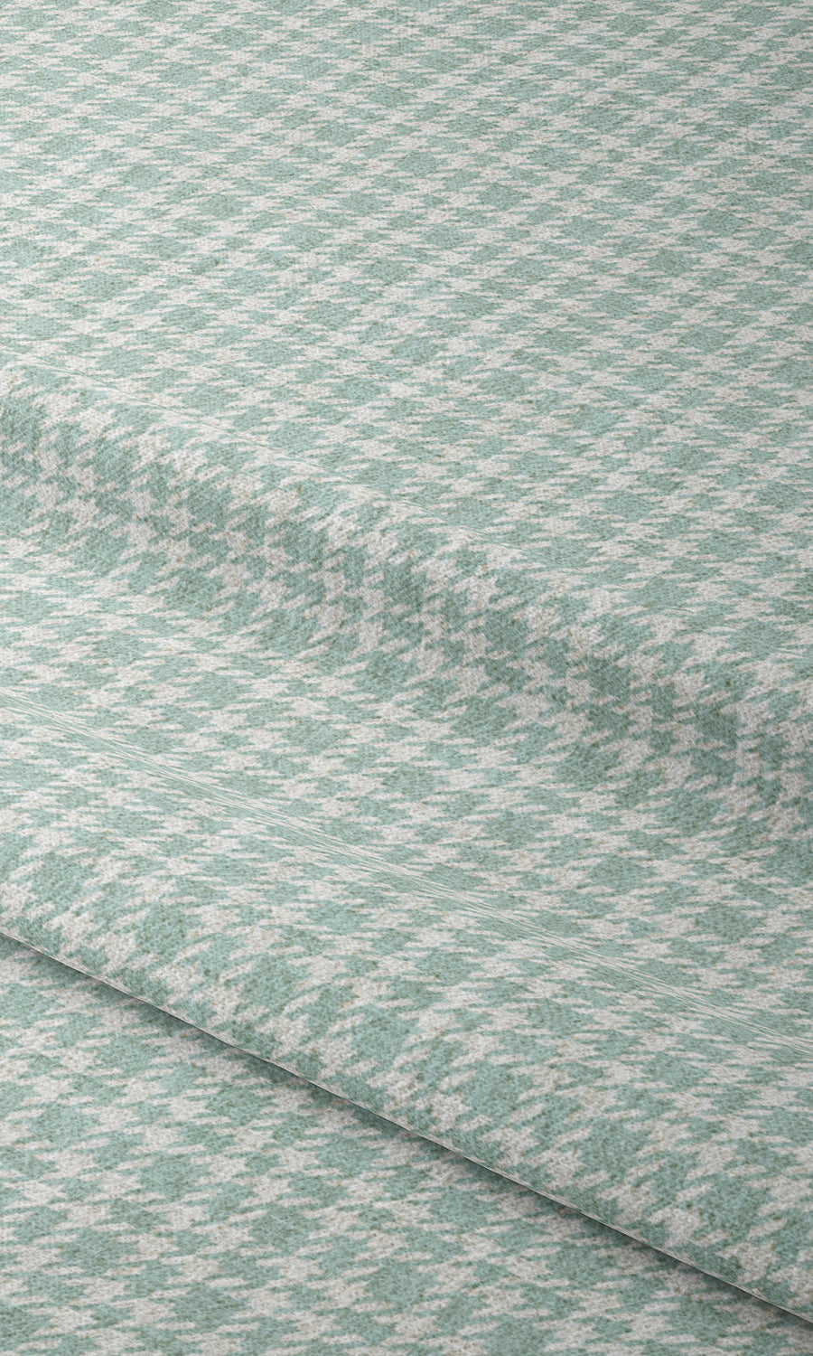 Check Patterned Home Textile Fabric Material Sample (Aqua Blue/ White)
