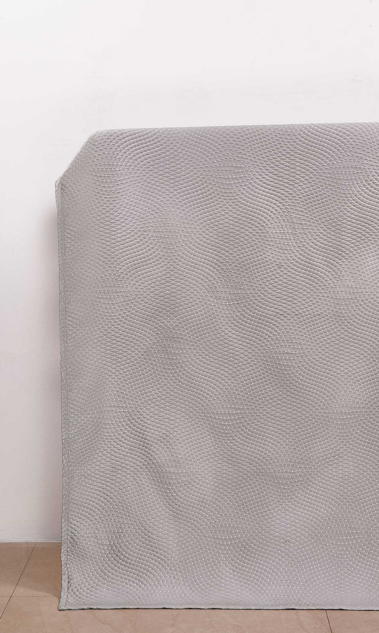 Silk-Blend Fabric Blinds (Grey) for Living, Bedroom, Kitchen, Bathroom