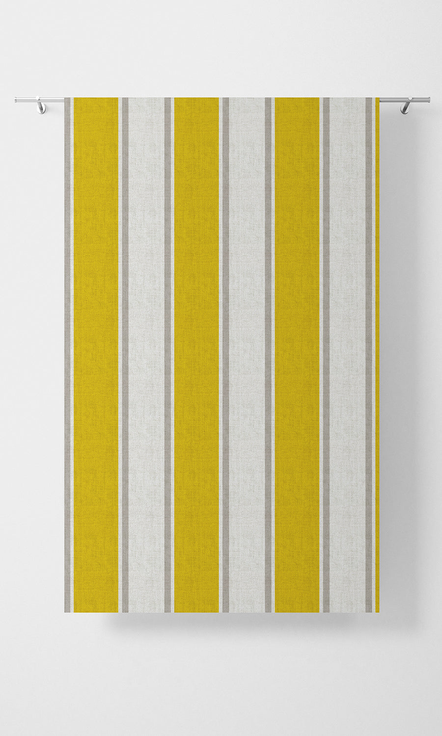 Striped Print Free Fabric Material Sample (Linen White/ Yellow)