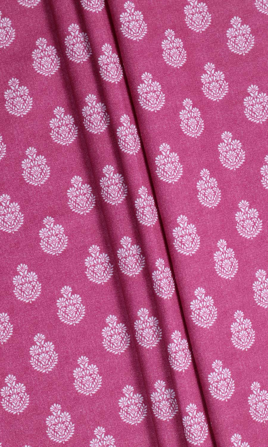 Floral Cotton Home Décor Fabric By the Metre (Magenta Pink)