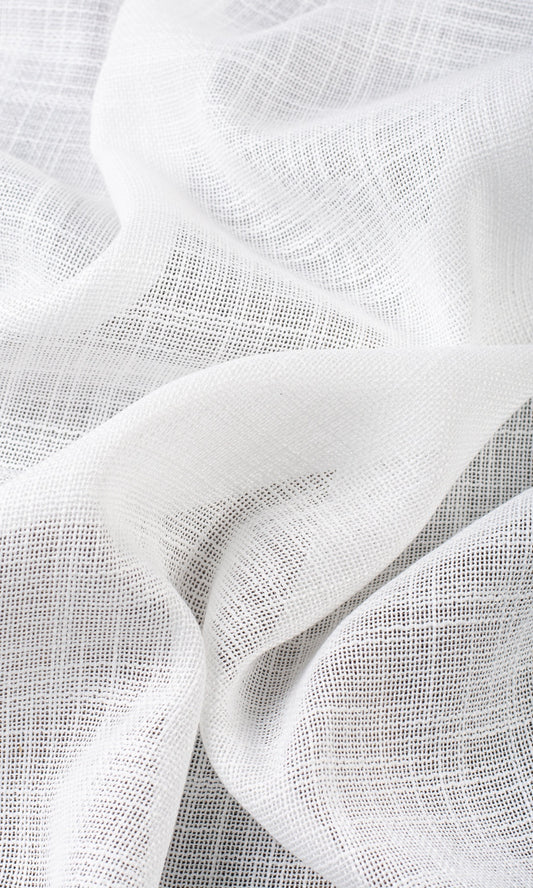Textured Sheer Home Décor Fabric By the Metre (White)