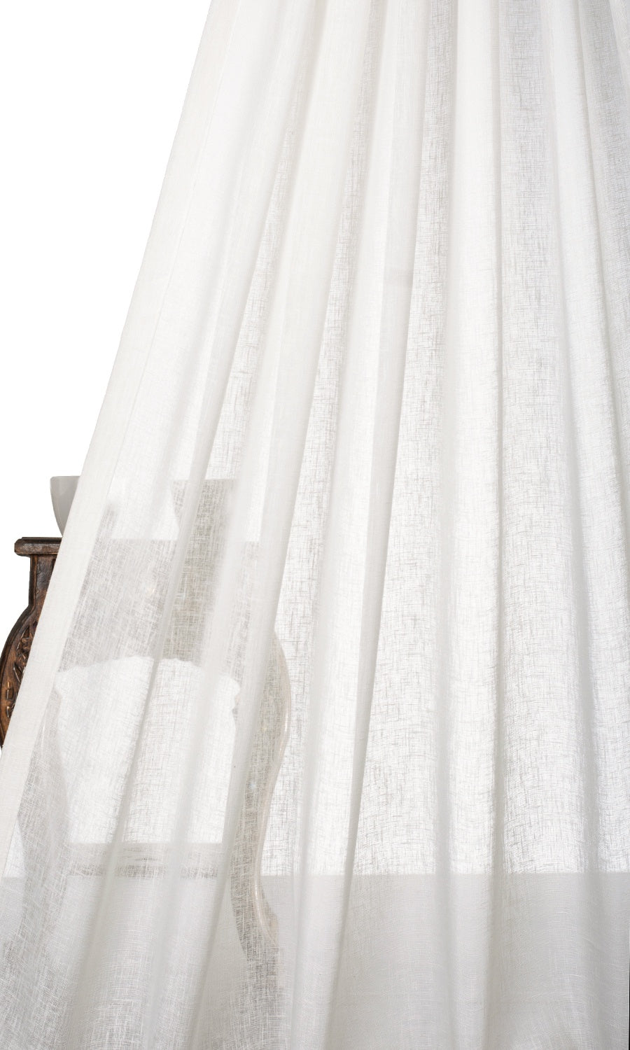 Plain Sheer Fabric Material By the Metre (Cream/ Off-White)