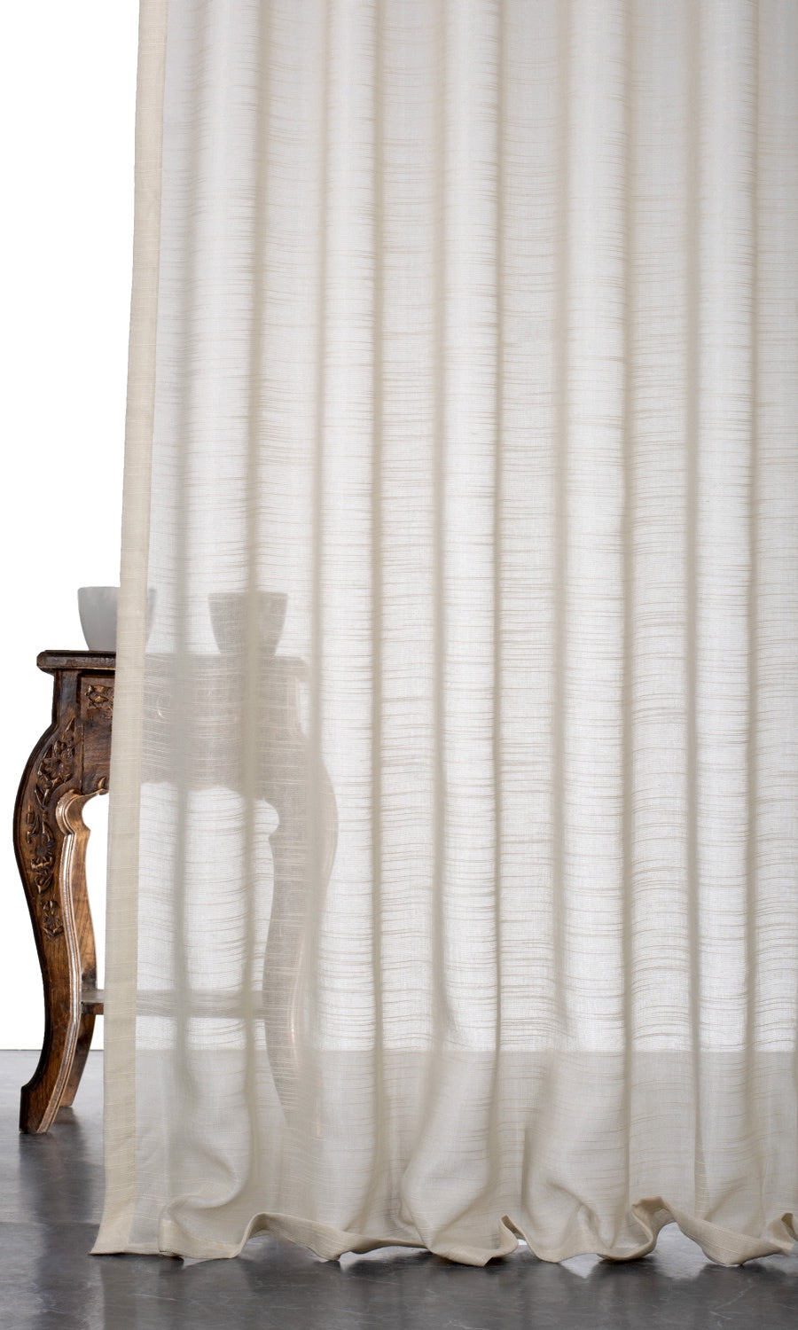 Textured Sheer Shades (Pale Beige/ Warm Ivory) for Living, Bedroom, Kitchen, Bathroom