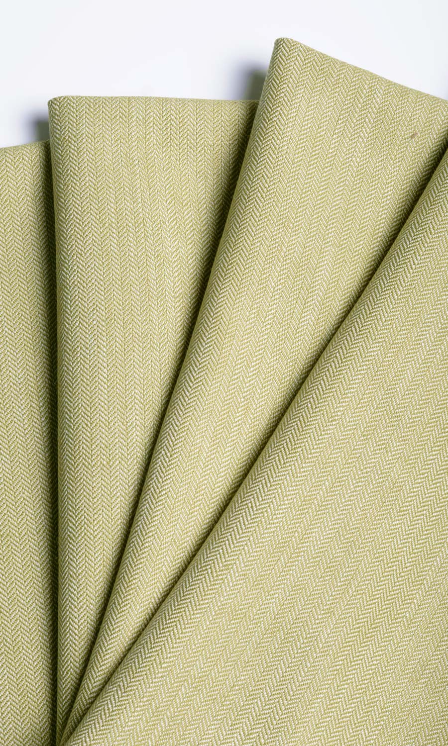 Herringbone Textured Home Textile Fabric Material Sample (Green)