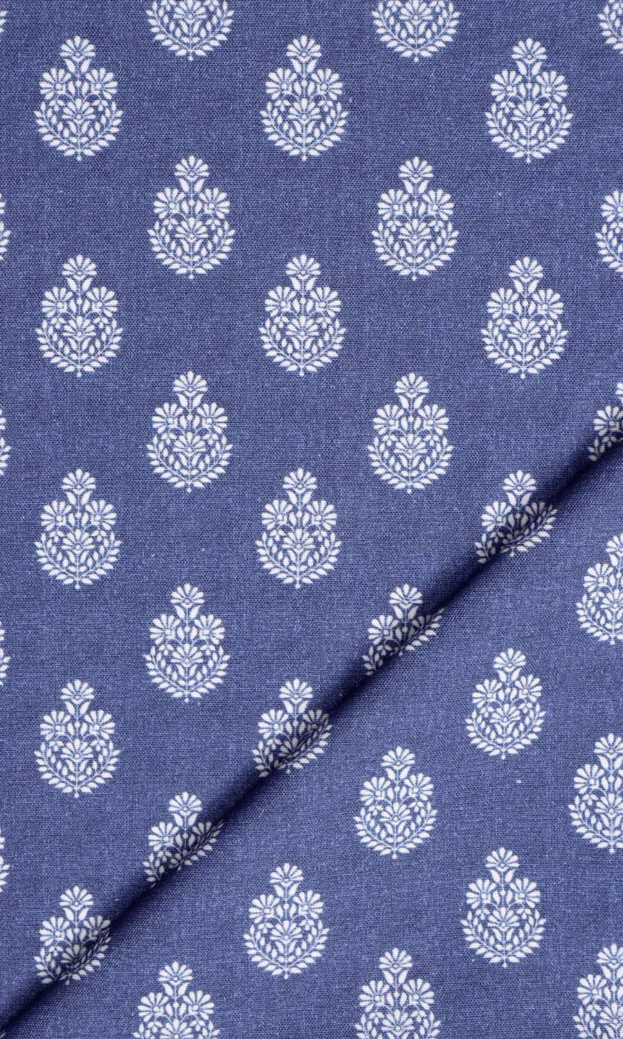 Floral Cotton Made-to-Measure Roman Blinds (Blue)