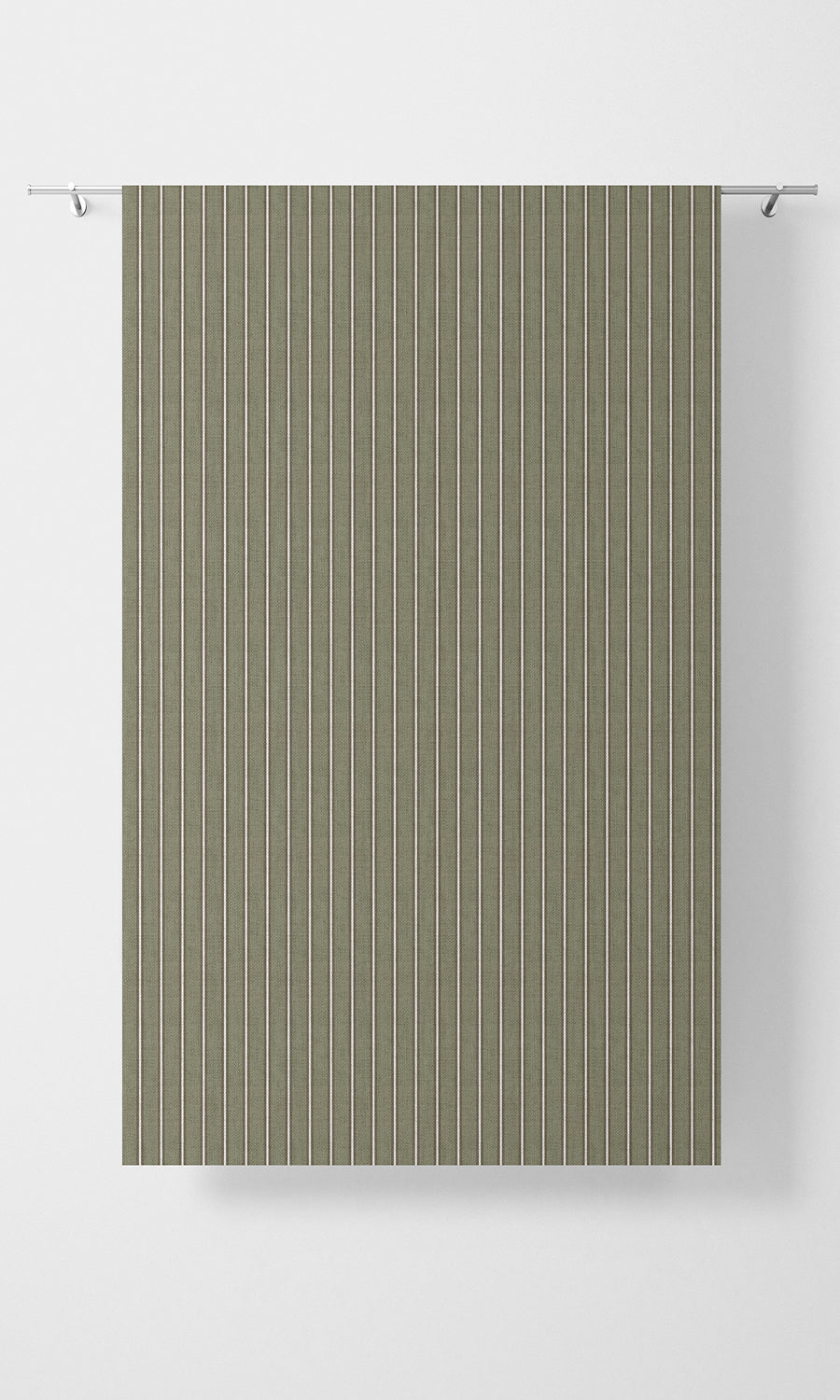 Modern Striped Print Home Textile Fabric Material Sample (Olive Green)