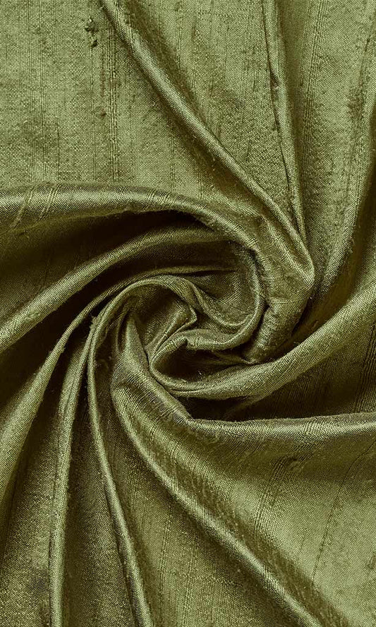 Dupioni Silk Home Décor Fabric By the Metre (Moss Green)