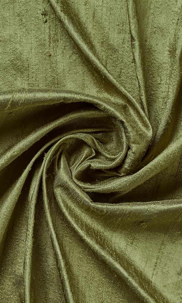 Dupioni Silk Home Décor Fabric Sample (Moss Green)
