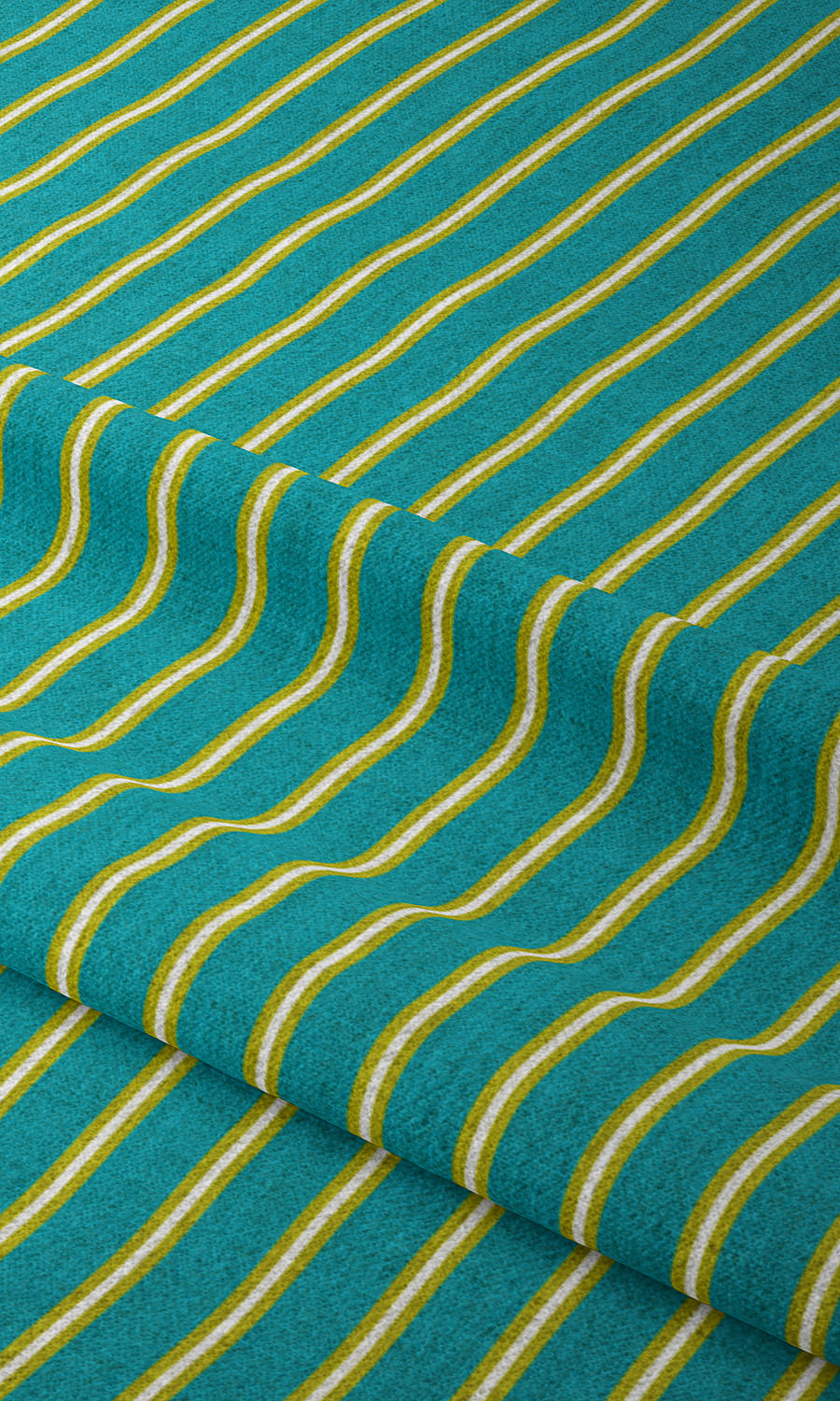 Striped Print Home Textile Fabric Material Sample (Blue/ Green)
