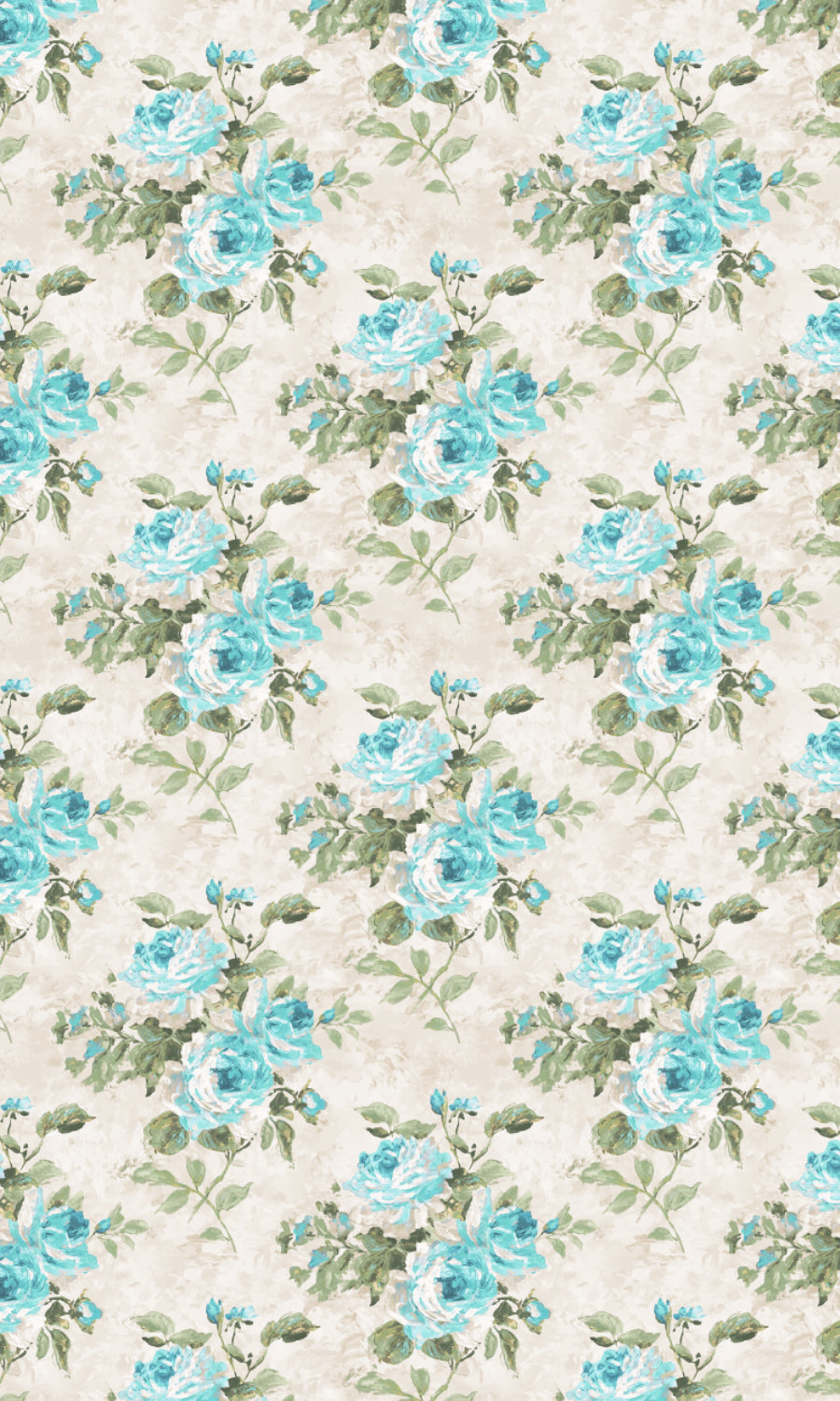 Floral Dimout Home Textile Fabric Material Sample (Blue/ White/ Green)