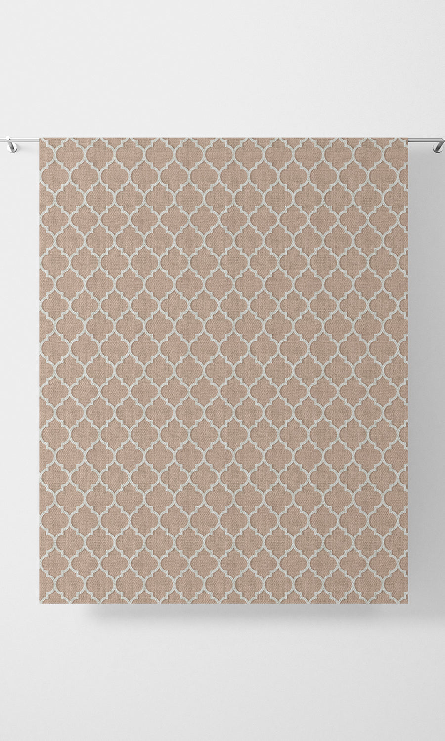Trellis Tile Print Home Textile Fabric Material By the Metre (Blush Pink/ White)
