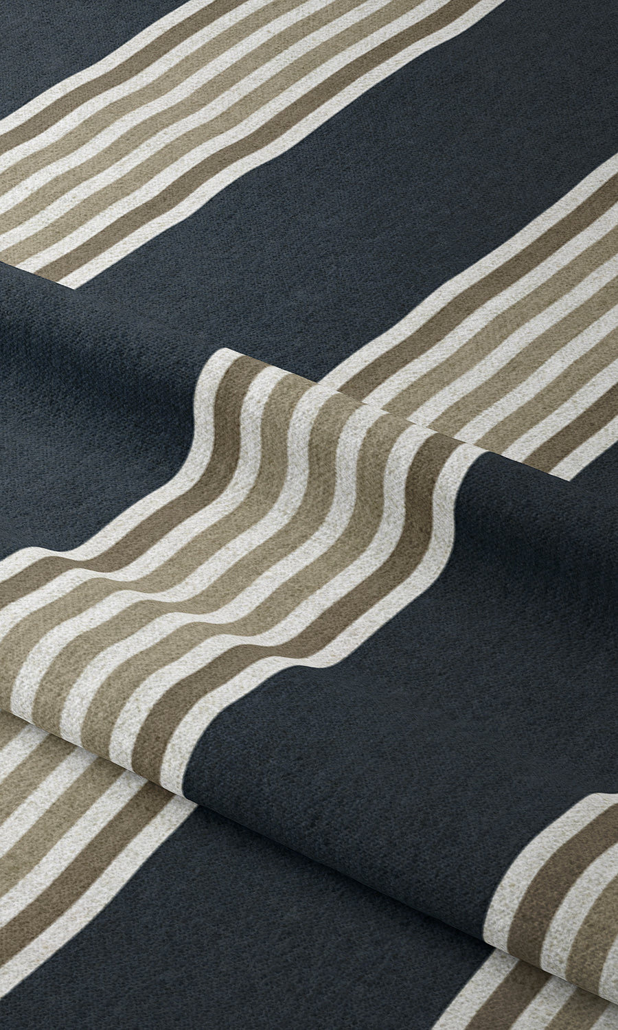 Modern Striped Shades (Navy Blue/ Brown) for Living, Bedroom, Kitchen, Bathroom