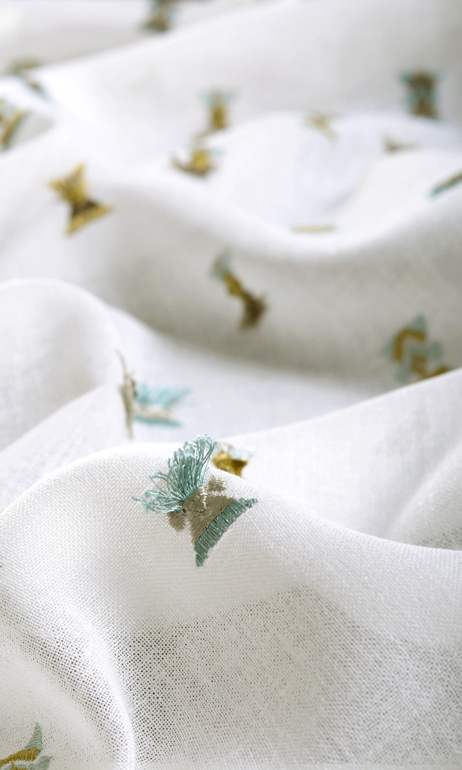 Semi Sheer Made-to-Measure Roman Blinds (Teal/ Yellow/ White)