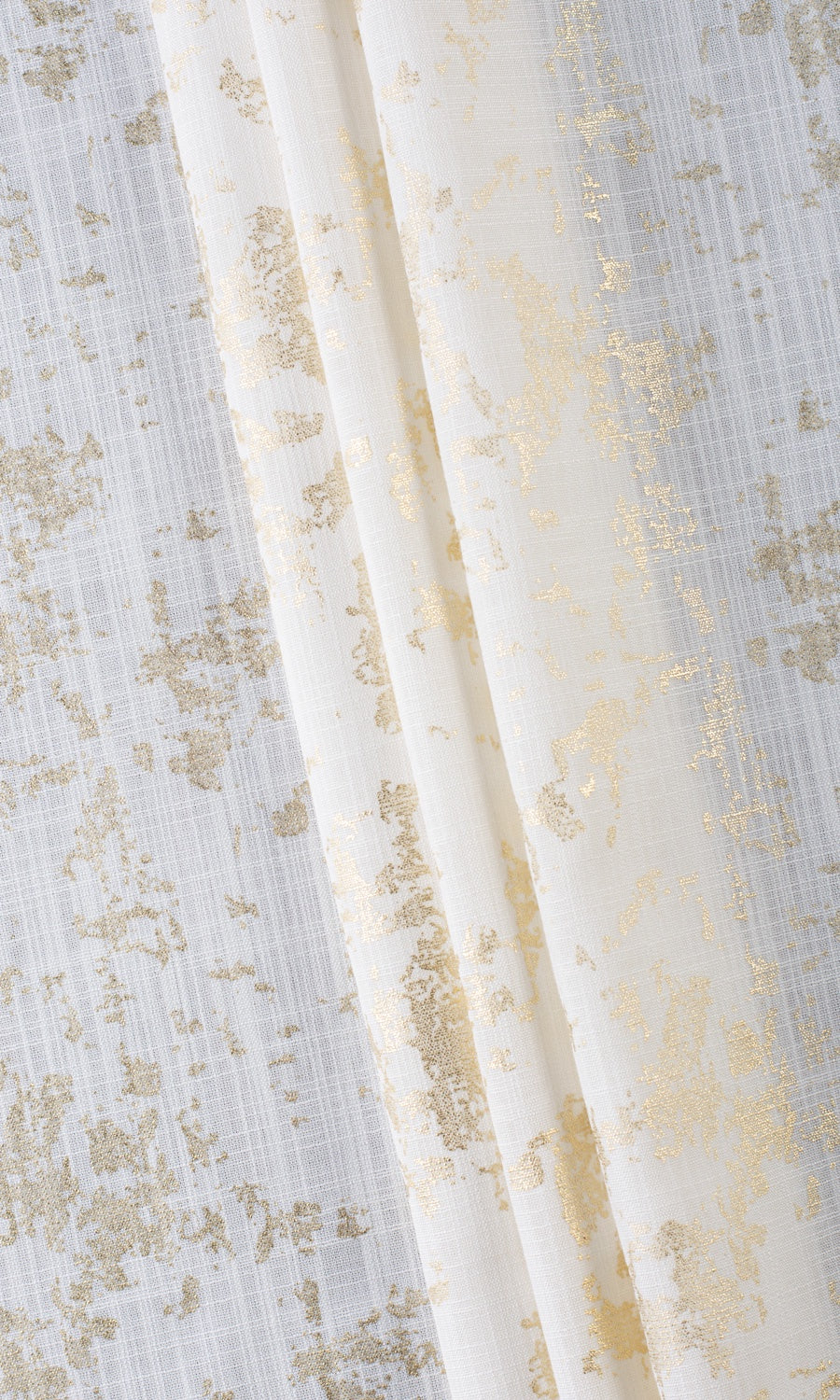 Metallic Abstract Print Window Treatments Fabric By the Metre (Cream/ Golden)