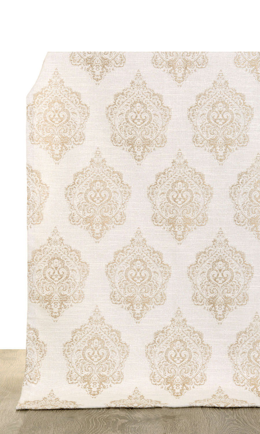 Damask Window Treatments Fabric Sample (Off White/ Pale Beige)