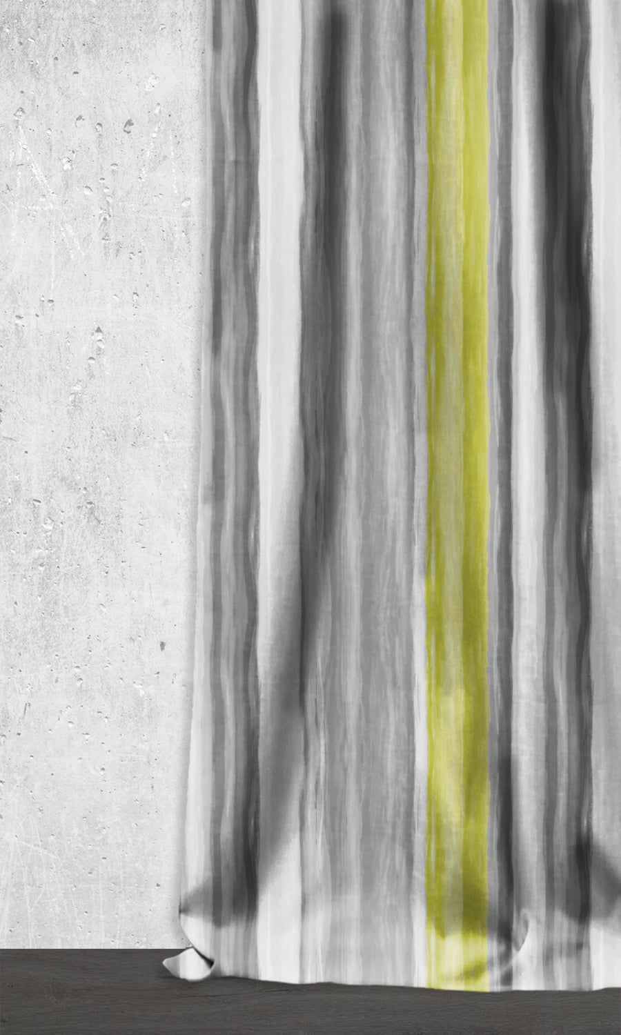 Dimout Striped Window Treatments Fabric By the Metre (Pear Green/ Grey)