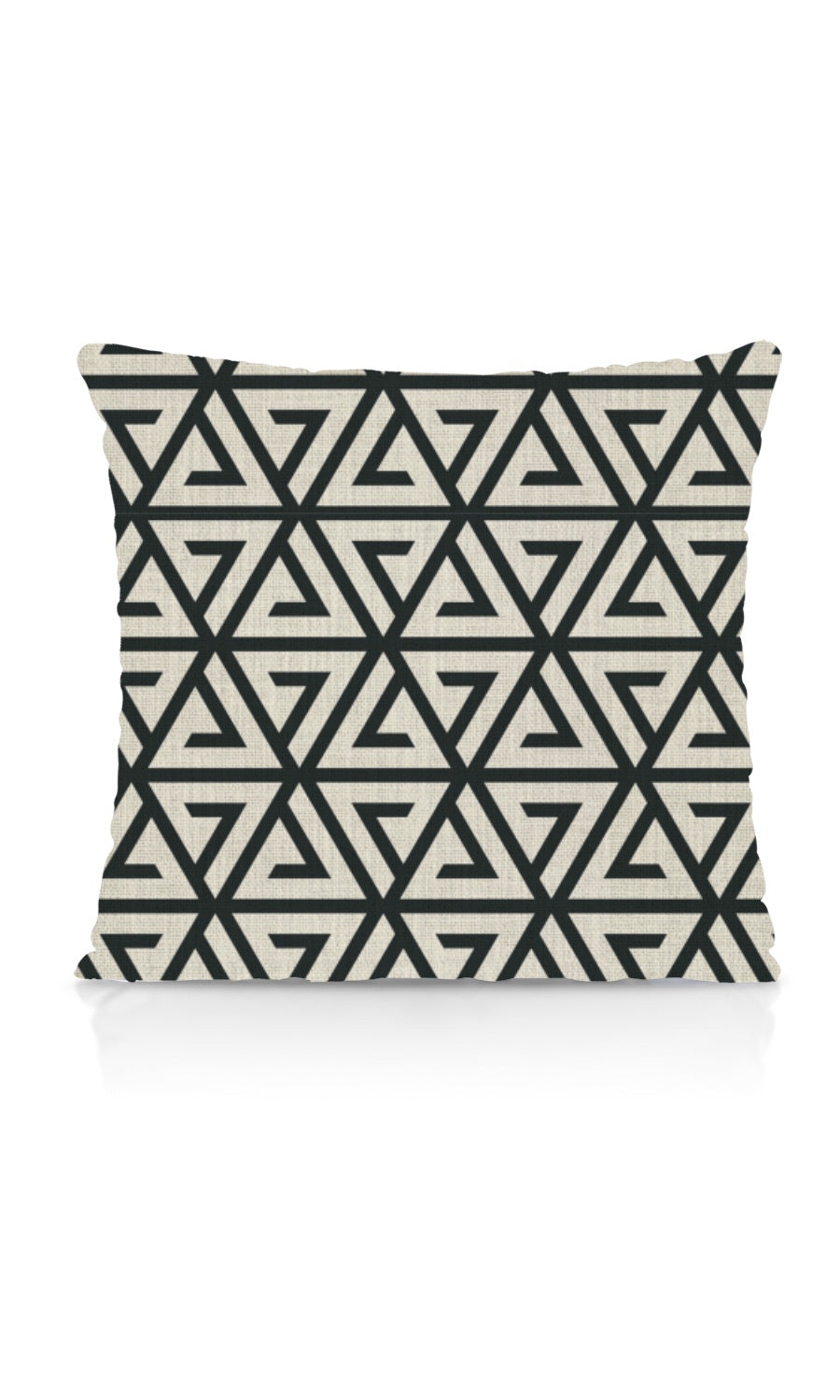 Geometrical Patterned Flat, Plain, Fake, Faux, European Relaxed Roman Blinds (Black/ Ivory)