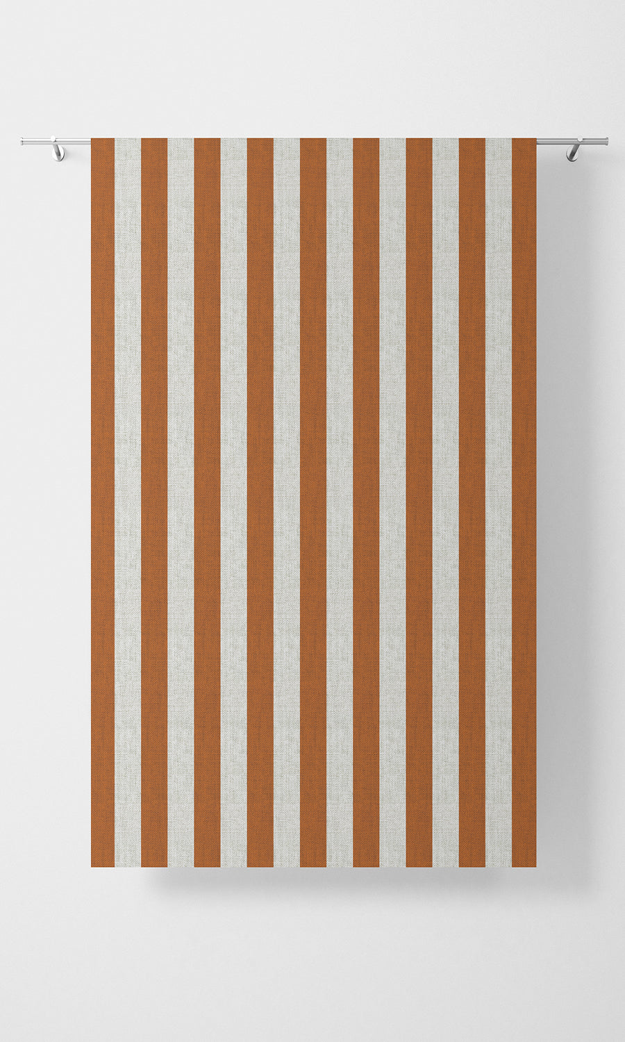 Modern Striped Home Textile Fabric Material By the Metre (Burnt Orange/ White)
