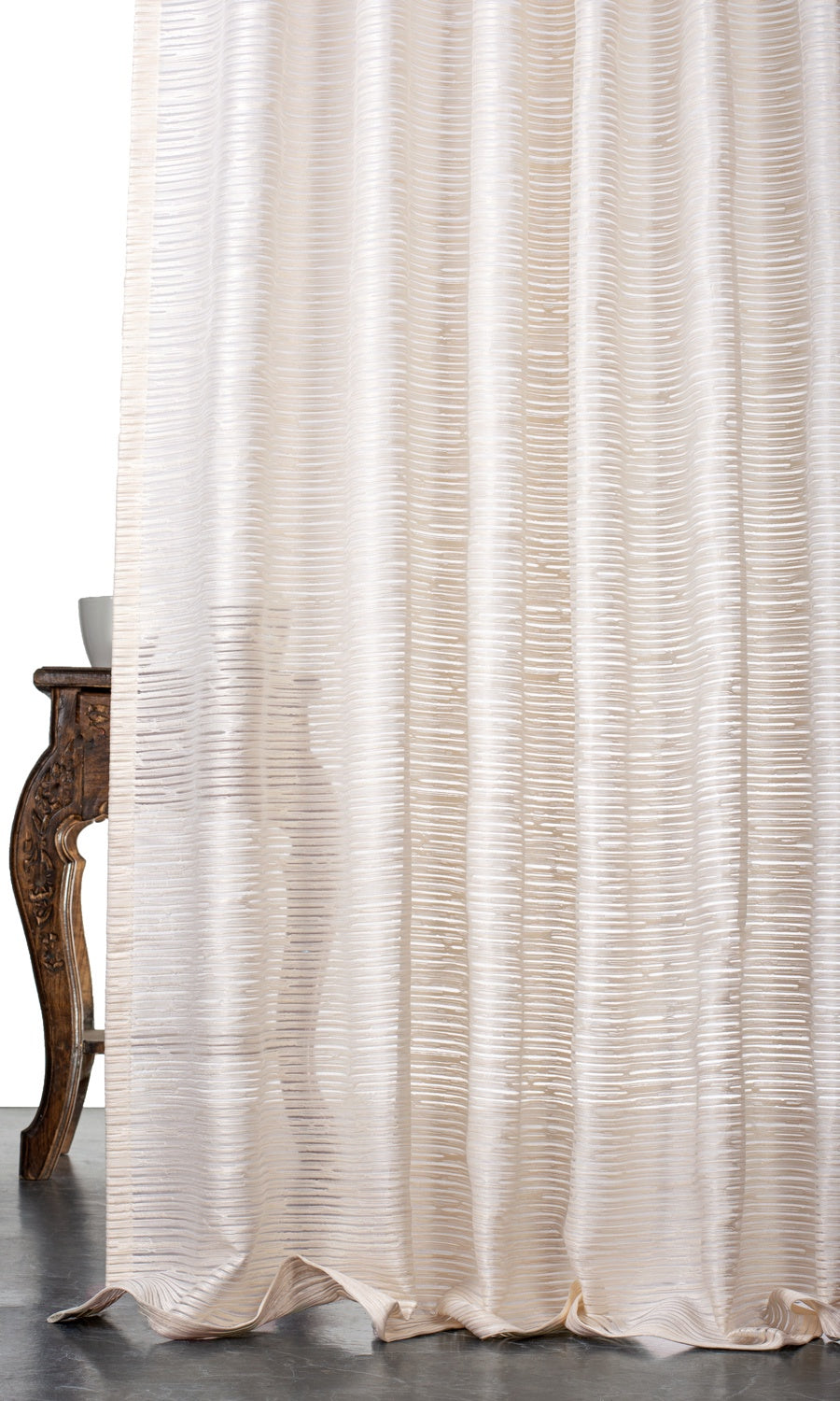 Striped Sheer Roman Blinds & Window Shades (Ivory/ Beige)