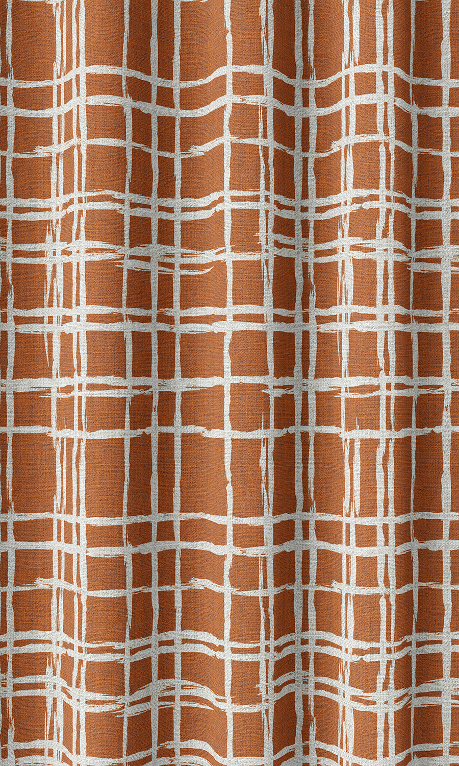 Abstract Patterned Home Décor Fabric By the Metre (Orange/ White)
