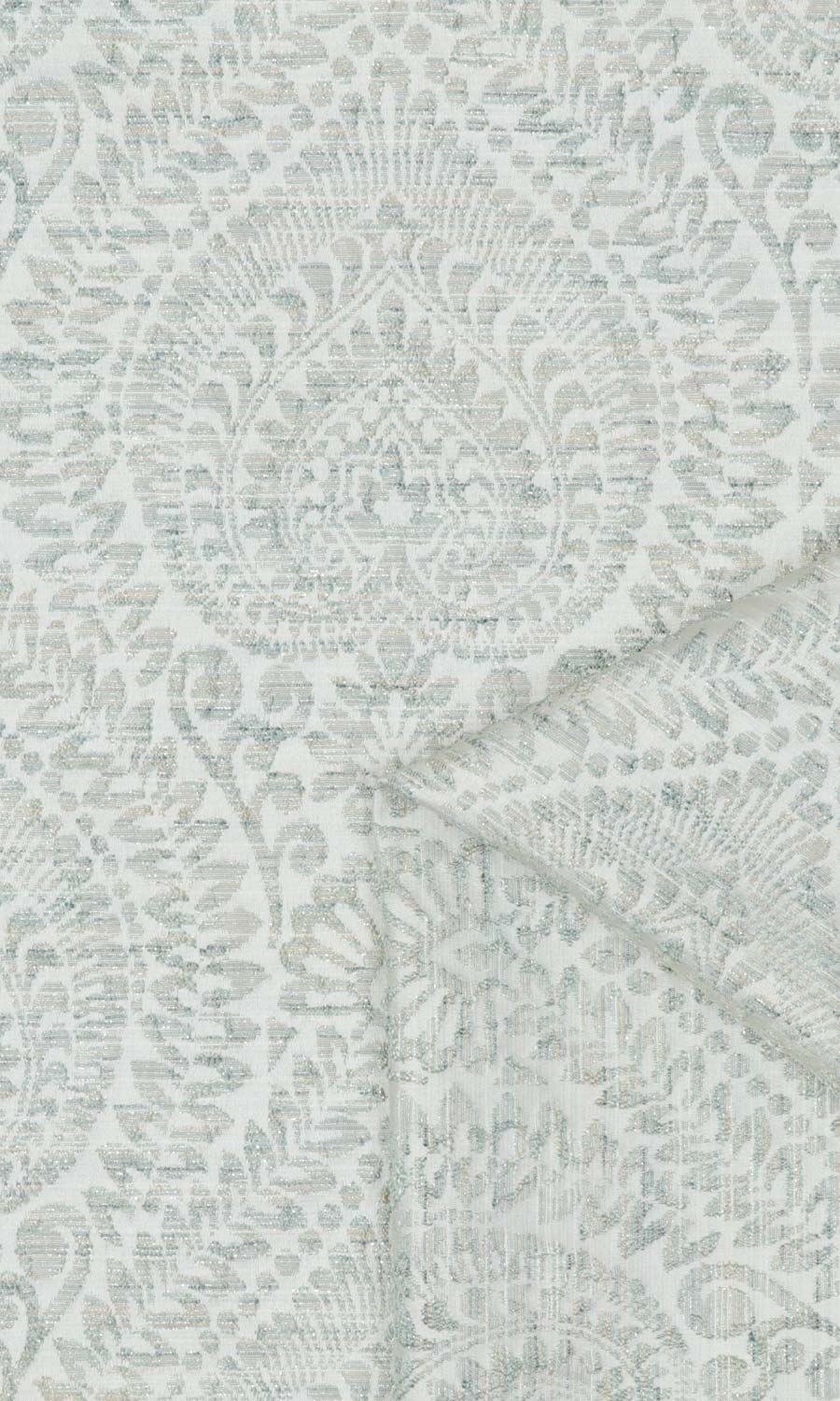 Textured Floral Roman Blinds & Window Shades (Pale Grey/ Mint)