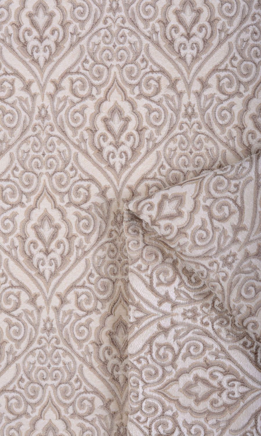Velvet Home Textile Fabric Material By the Metre (Ivory/ Beige)