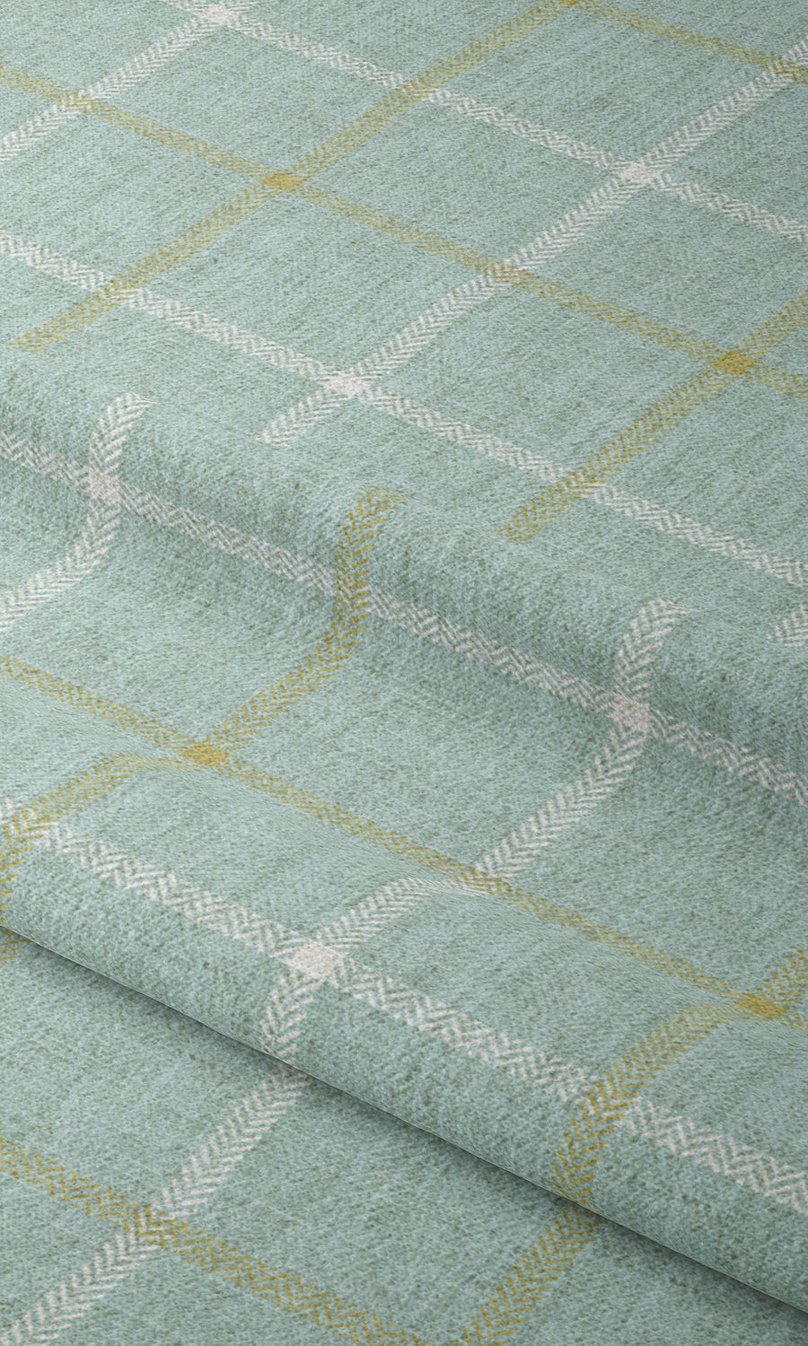 Check Patterned Home Textile Fabric Material Sample (Aqua Blue)