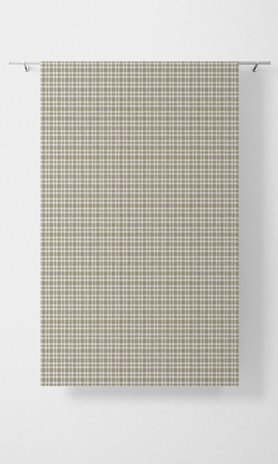Modern Check Patterned Fabric Material By the Metre (Tan Brown)