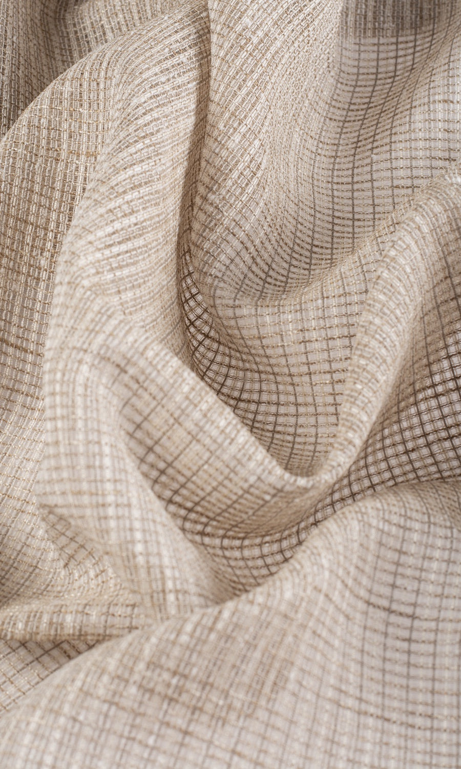 Checkered Sheer Made-to-Measure Roman Blinds (Beige/ Brown)
