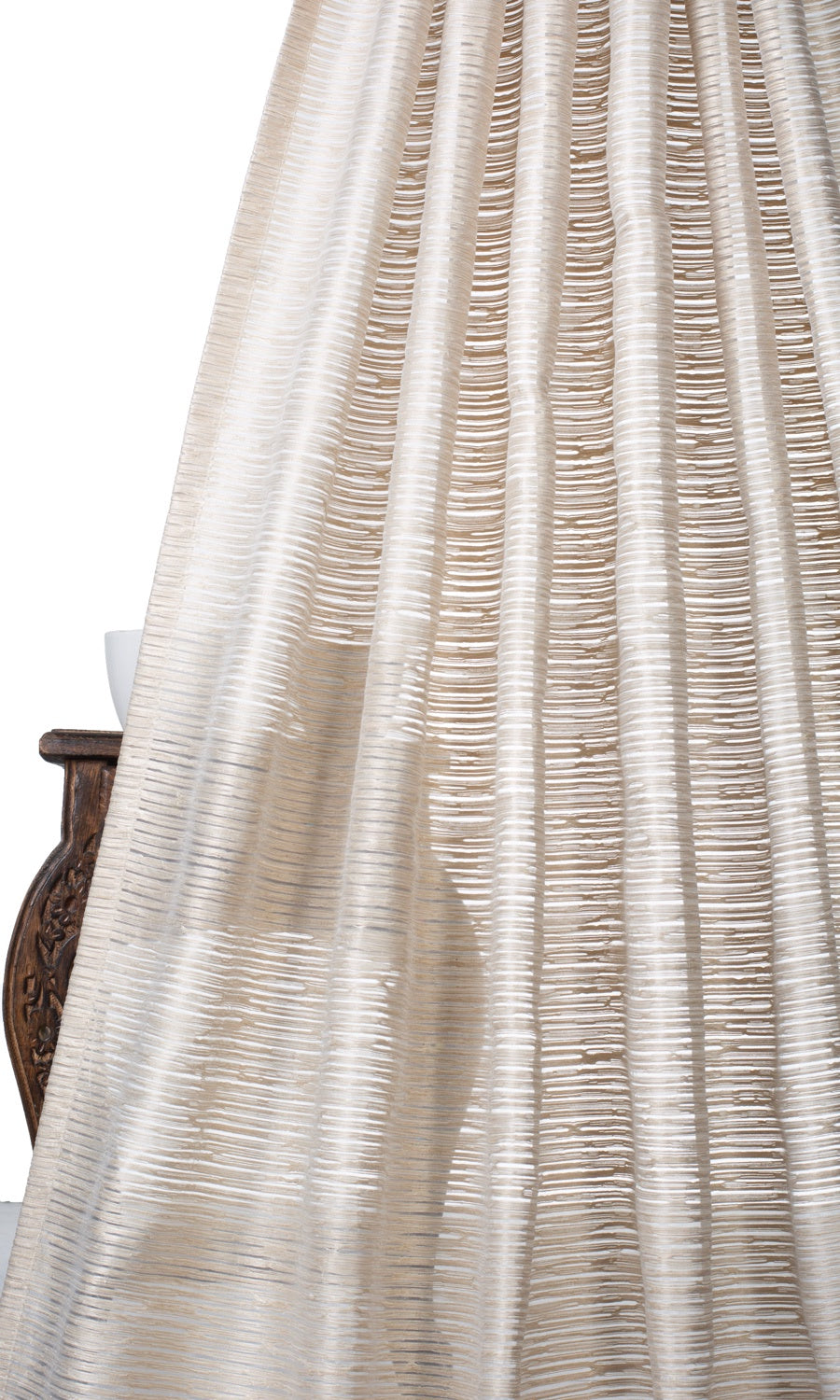 Striped Sheer Blinds (Pale Beige/ Ivory) Extra Long Short Wide