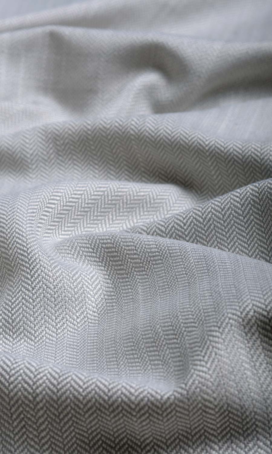 Herringbone Textured Home Textile Fabric Material Sample (Silver Grey)
