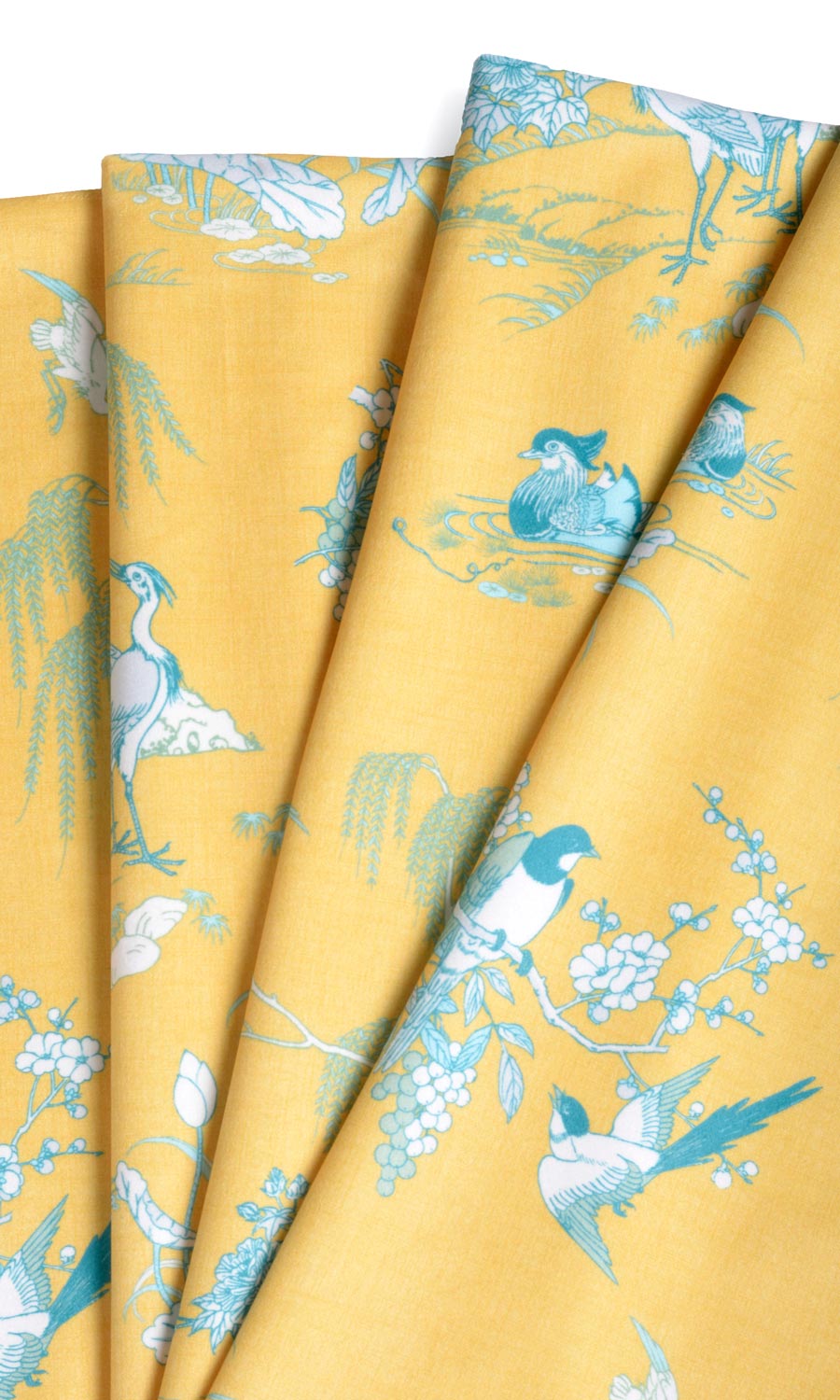 Chinoiserie Toile Velvet Made-to-Measure Roman Blinds (Yellow)