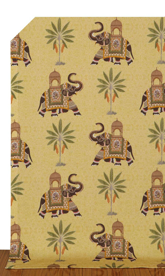 Cotton Printed Roman Shades (Mustard Yellow)