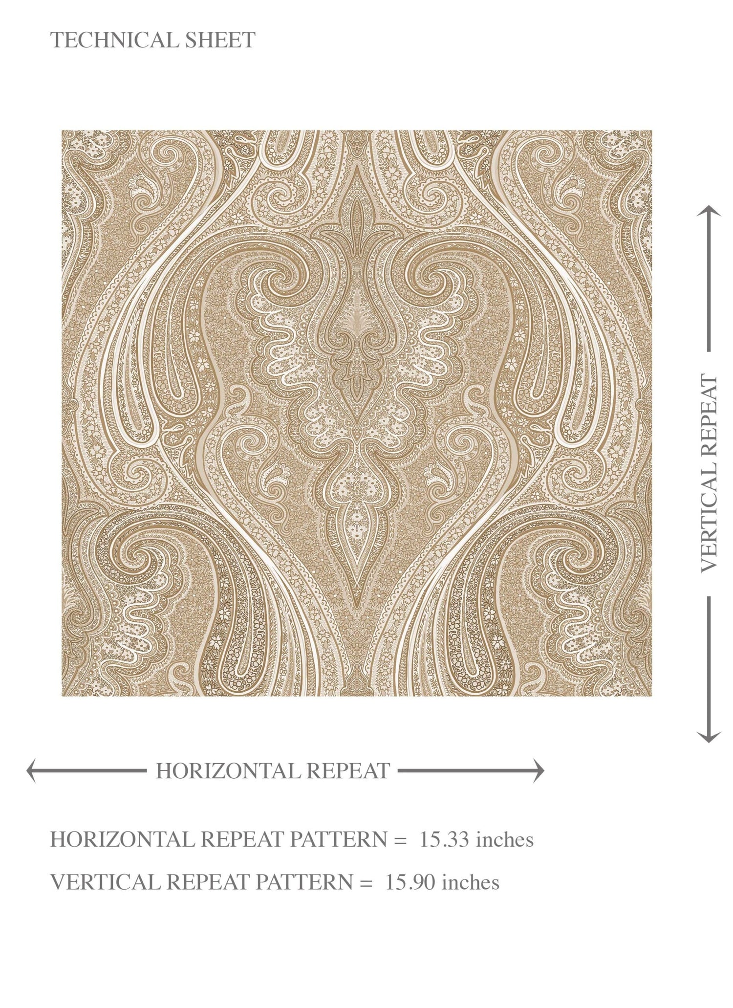 Neutral Paisley Floral/ Damask Patterned Kids Room Wallpaper (Brown/ Beige/ Taupe)
