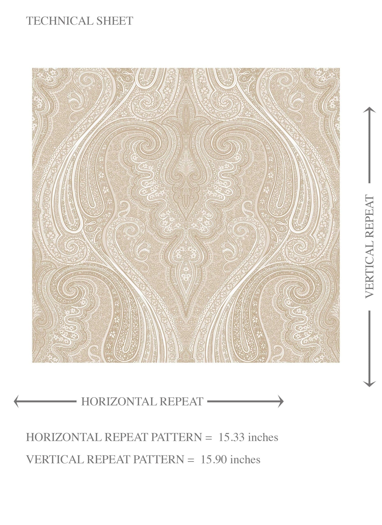 Neutral Paisley Floral/ Damask Patterned Kids Room Wallpaper (Beige/ Soft Taupe)