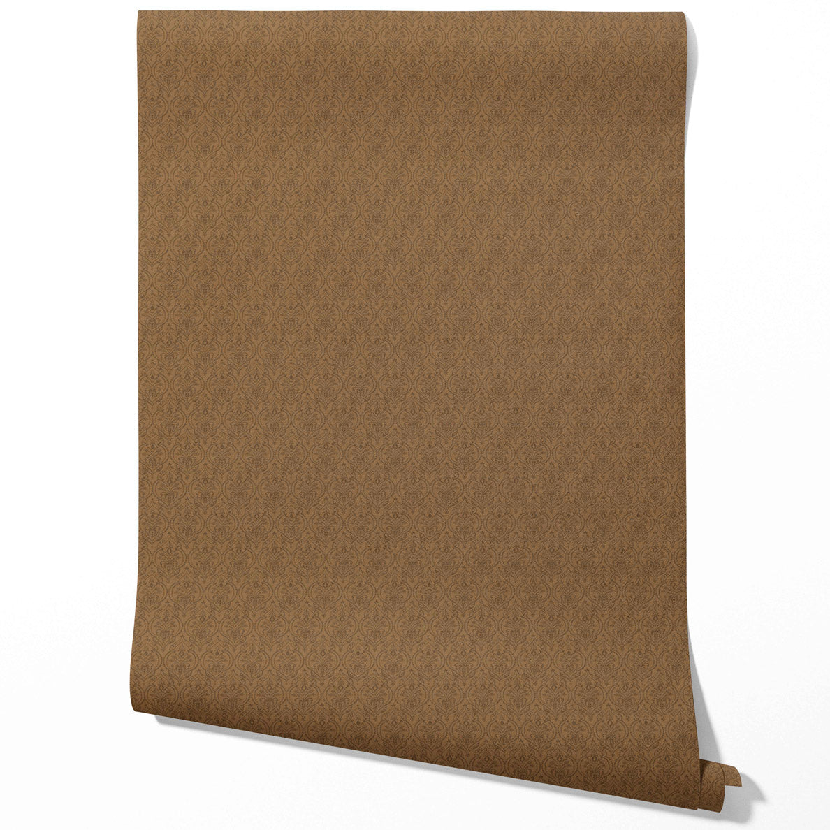 Neutral Self-Patterned Damask Floral Bathroom Wallpaper (Brown/ Deep Bronze)