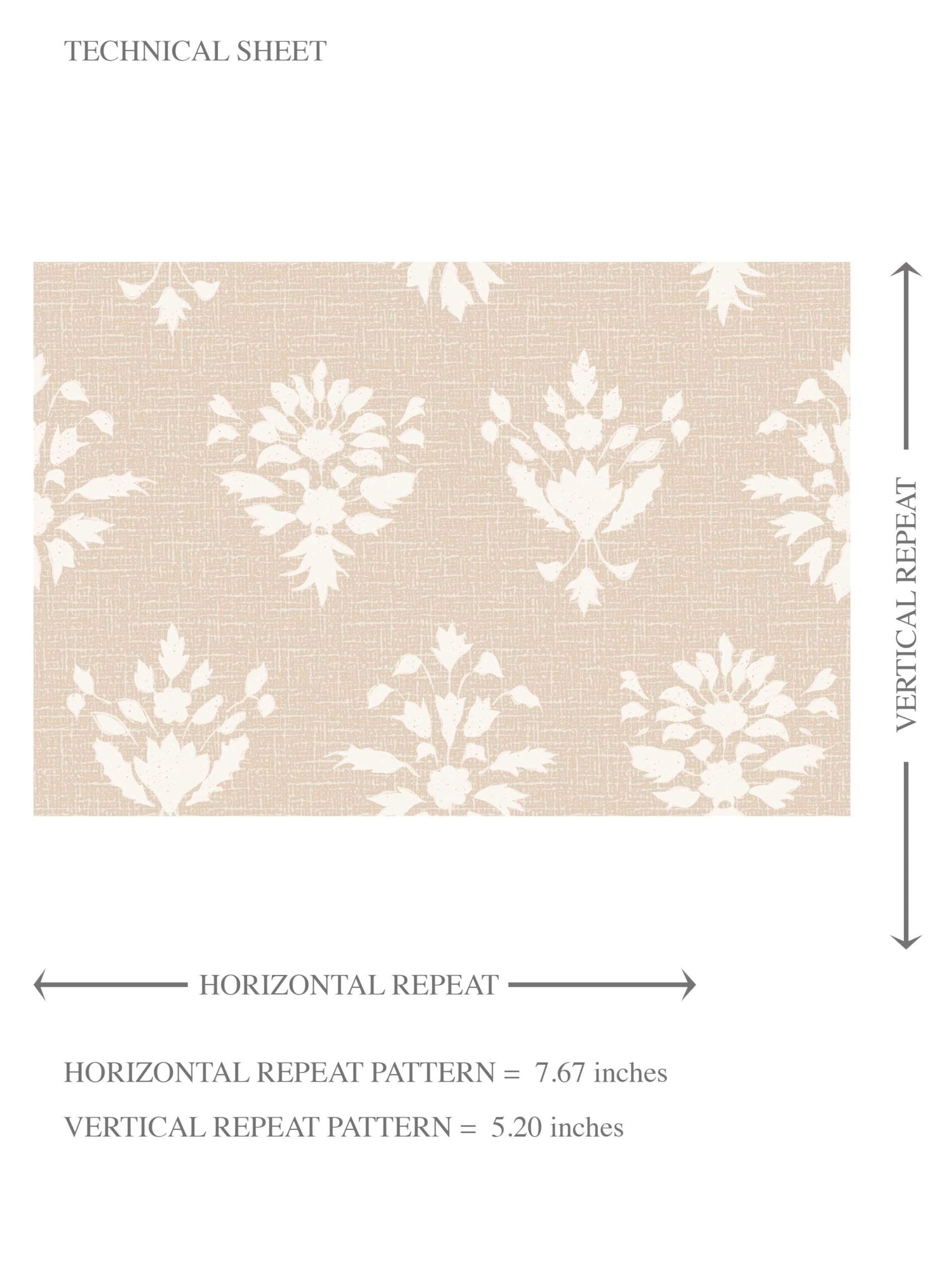 Neutral Floral Block Print Kids Room Wallpaper (Beige/ Taupe/ Off-White)
