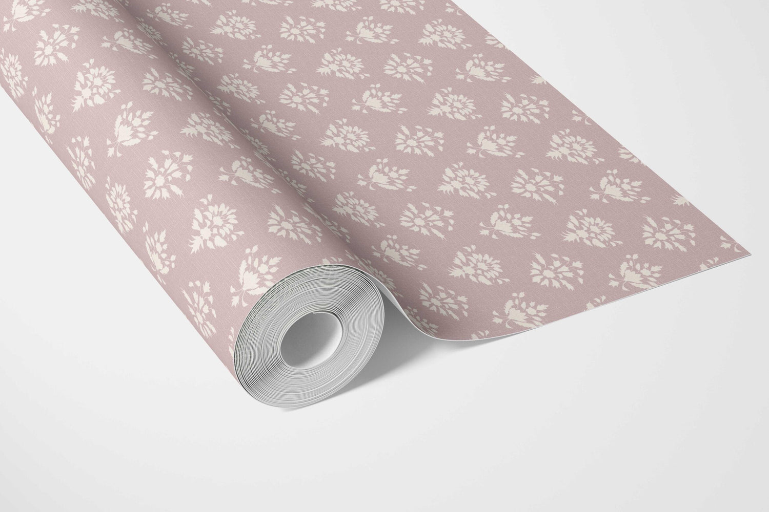Floral Block Print Kitchen Wallpaper (Blush Pink/ Off-White)